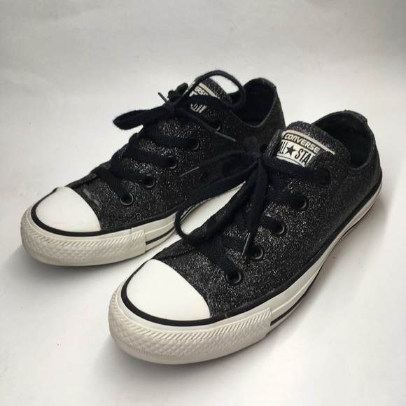 converse black glitter shoes